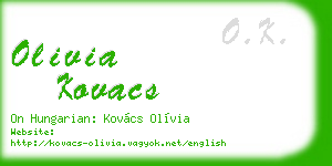 olivia kovacs business card