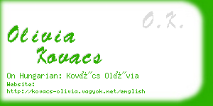 olivia kovacs business card